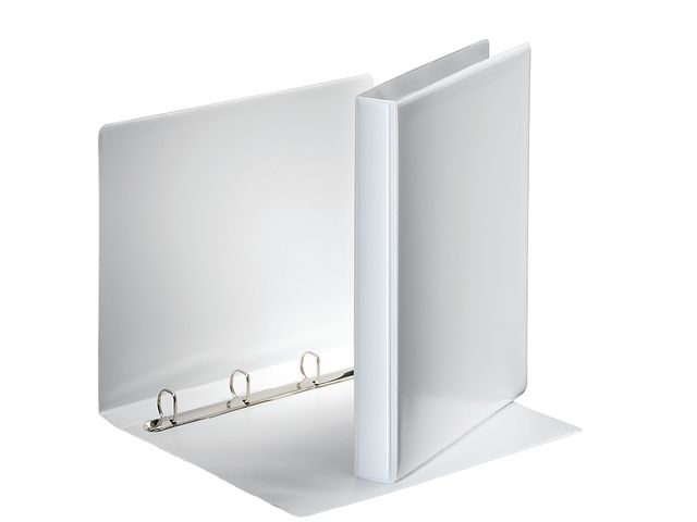 Präsentationsringbuch, Kunststoff, A4, 4-D-Ring-Mechanik, Ring-ø: 40 mm, weiß