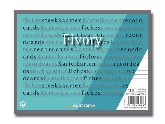 Aurora Fivory - Aufzeichnungskarte (Packung mit 100)