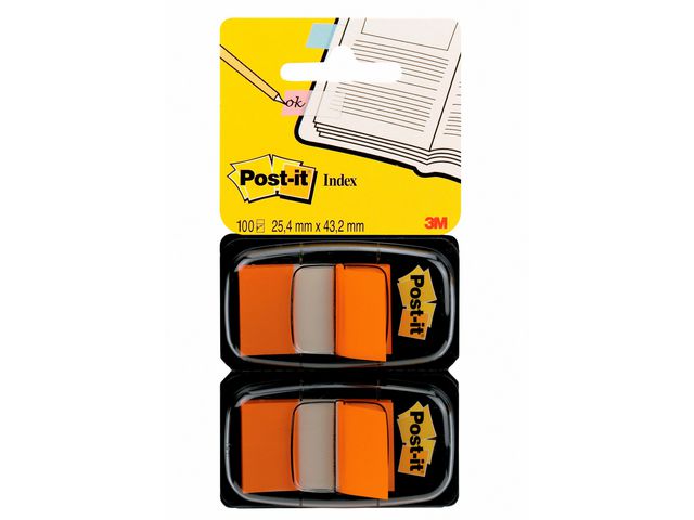 Haftstreifen mittelgroß, 25,4 x 43,2 mm, Orange, 2 Pack mit je 50 Stück und Spendern