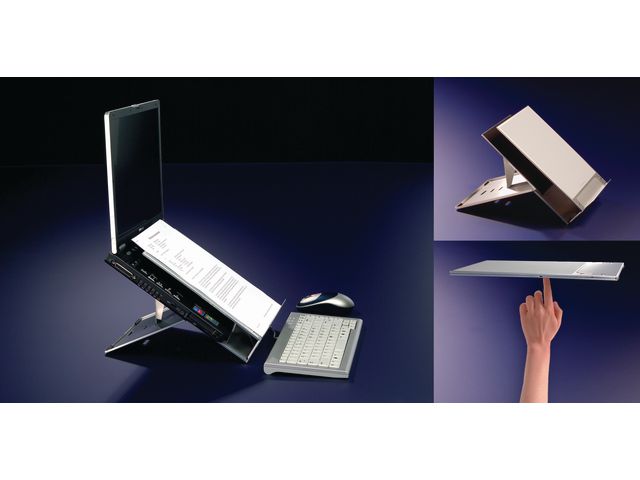 Laptopständer Ergo-Q 220 Traveller, Aluminium, 5fach neigbar, 20 - 50°, 23 x 31 x 10,8 - 23,8 cm