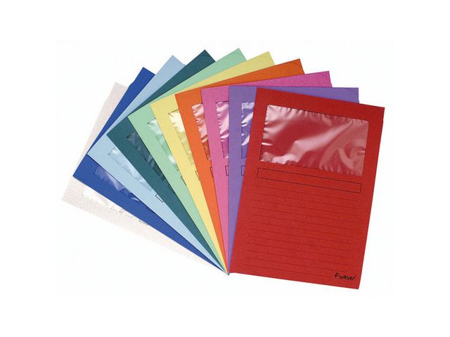Forever® Fenstermappen DIN A4 80 Blatt Recycelte Presspappe 220 x 310 mm Verschiedene Farben 10er-Pack