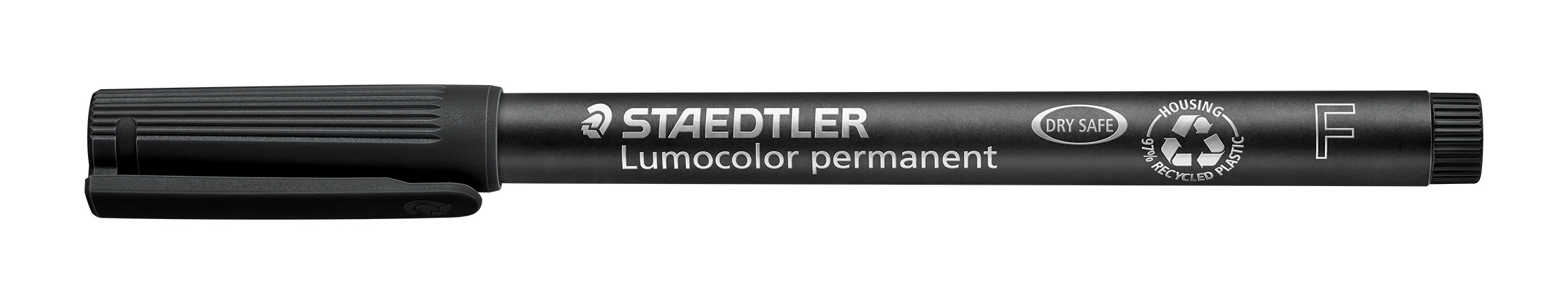 ® OH-Stift, Lumocolor® 318, F, nachfüllbar, permanent, Rundspitze, 0,6 mm, Schaftfarbe: schwarz, Schreibfarbe: schwarz