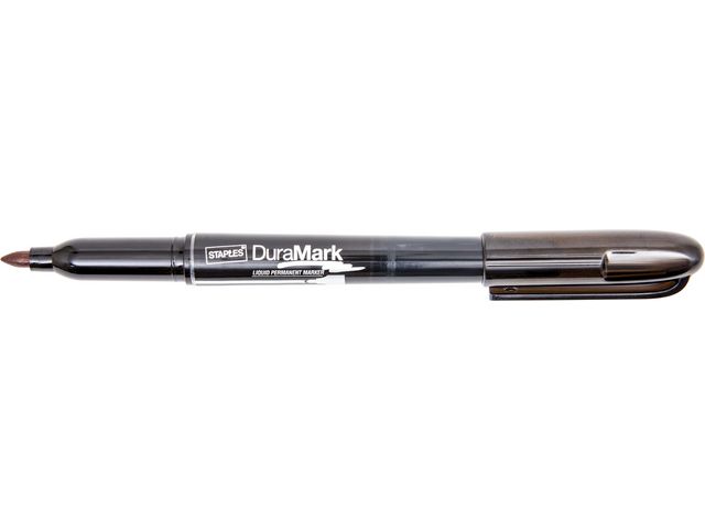 DuraMark Permanentmarker mit Flüssigtinte, Rundspitze, 1-3 mm, ungiftige Tinte, Schwarz