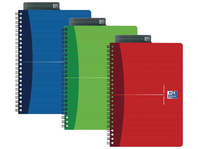 Collegeblock OFFICE BOOK, liniert 7 mm, 4fach Lochung, A4+, 90 g/m², Einbandfarbe: sortiert, 90 Blatt