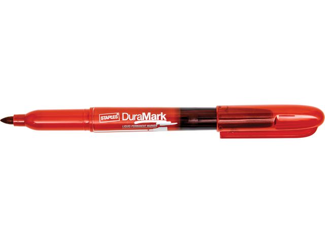DuraMark Permanentmarker mit Flüssigtinte, Rundspitze, 1-3 mm, ungiftige Tinte, Rot