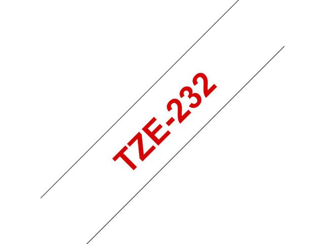 brother® Schriftbandkassette TZe, Polyester, laminiert, 12 mm x 8 m, rot auf weiß