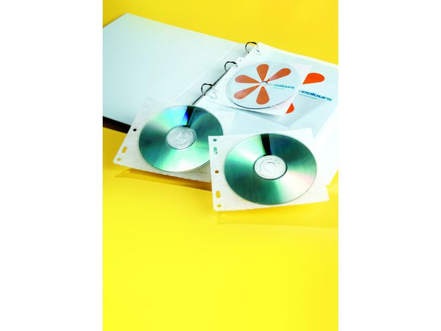 CD-Hülle, zum Abheften, PP, für: 1 CD/DVD, farblos, transparent