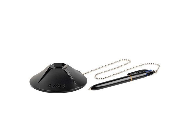 Kugelschreiberständer 4Colours™ Counter Pen, Kunststoff, mit Kette, schwarz