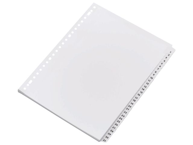 Vorbedruckte Trennblätter aus Karton, 31 Blatt, A4, Weiß