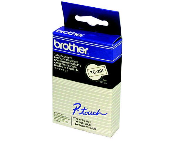 brother® Schriftbandkassette, TZe, laminiert, 12 mm x 8 m, schwarz auf farblos