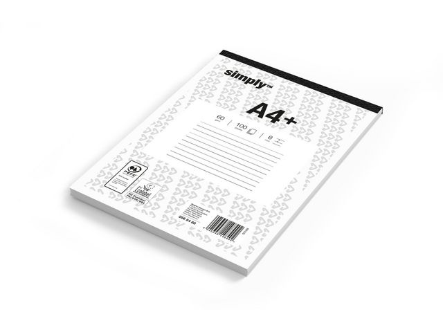 Notizblock, DIN A4, 60 g/m², 100 Blatt, Liniert