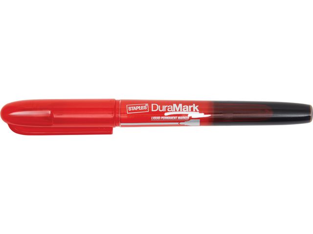 DuraMark Permanentmarker mit Flüssigtinte, Rundspitze, 1-3 mm, ungiftige Tinte, Rot