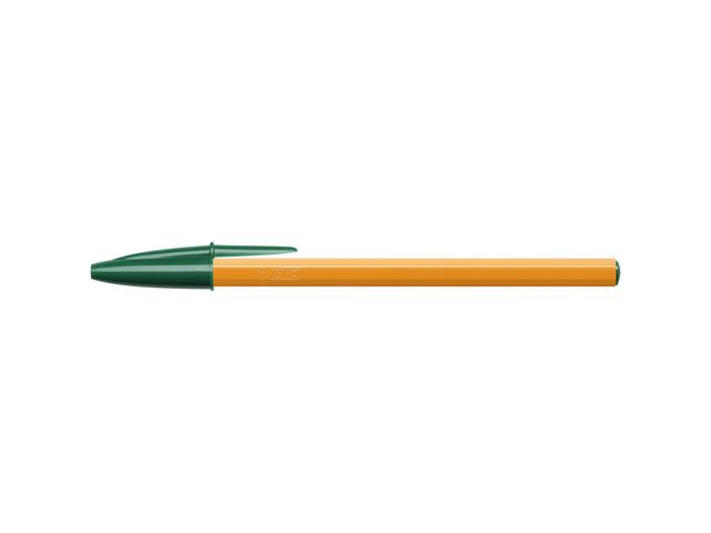 Orange, Kugelschreiber, Feine 0,8-mm-Spitze, Orangener Schaft, Grüne Tinte