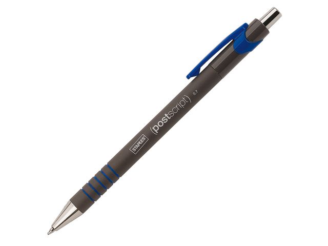 Kugelschreiber, postscript, Druckmechanik, M, 0,7 mm, Schreibfarbe: blau