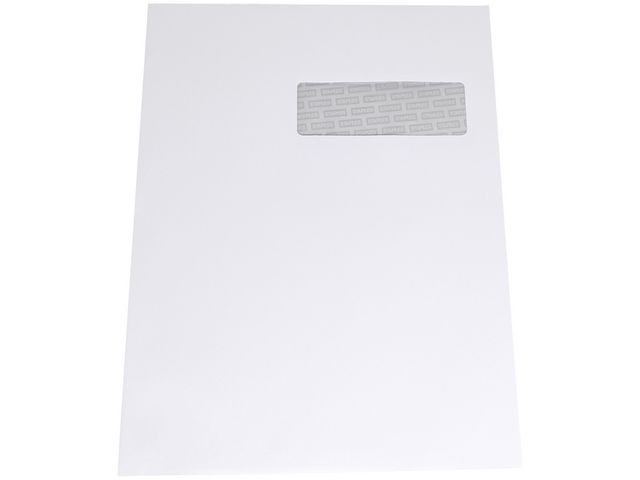 Geschäftsumschlag, C4 International, 229 x 324 mm, Sichtfenster, Selbstklebend, Papier, Weiß