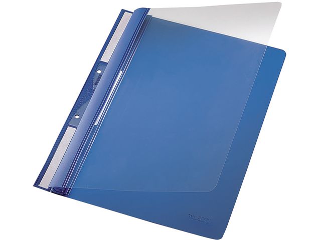 Schnellhefter Universal, PVC, transparenter Vorderdeckel, kaufmännische Heftung, A4, blau
