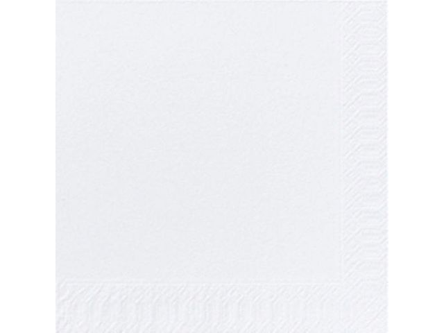 Einwegserviette, 3-lagig, Einfarbig, ¼-Falz, 33 cm, Weiß