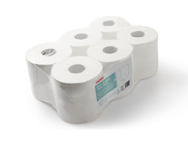 Weiche Jumborolle Toilettenpapier, 2-lagig, 524 Blatt, 90 mm, Weiß