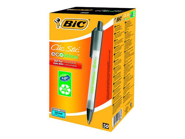 Kugelschreiber ecolutions® Clic Stic™, Druckmechanik, 0,4 mm, Schreibfarbe: schwarz