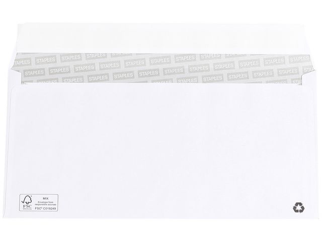 Geschäftsumschlag, DL International, 220 x 110 mm, Sichtfenster, Haftklebeverschluss, Papier, Weiß