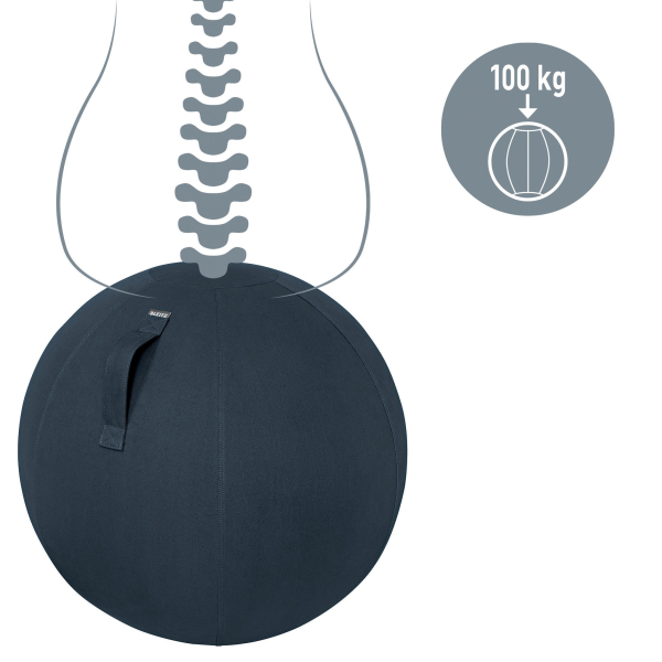 Sitzball, Ergonomisch, Durchmesser 65 cm, Grau