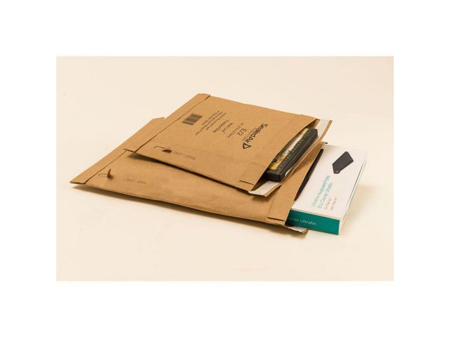 Papierpolstertasche, haftklebend, Typ: K/7, 363 x 477 mm, innen: 363 x 476 mm, 209 g, Kraftpapier, gold
