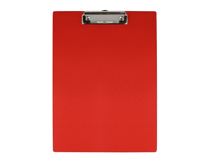 1 Packung Rot Seco Klemmbrett mit PVC-Überzug und strapazierfähigem Clip A4 Foldover 