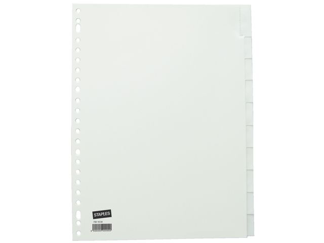 Blanko-Trennblätter aus Polypropylen, 10 Blatt, A4, Weiß