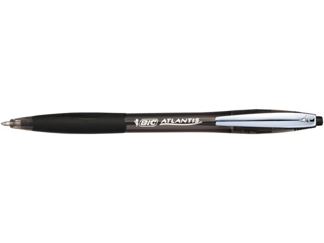 Kugelschreiber ATLANTIS™ Soft, nachfüllbar, Druckmechanik, 0,4 mm, Schreibfarbe: schwarz
