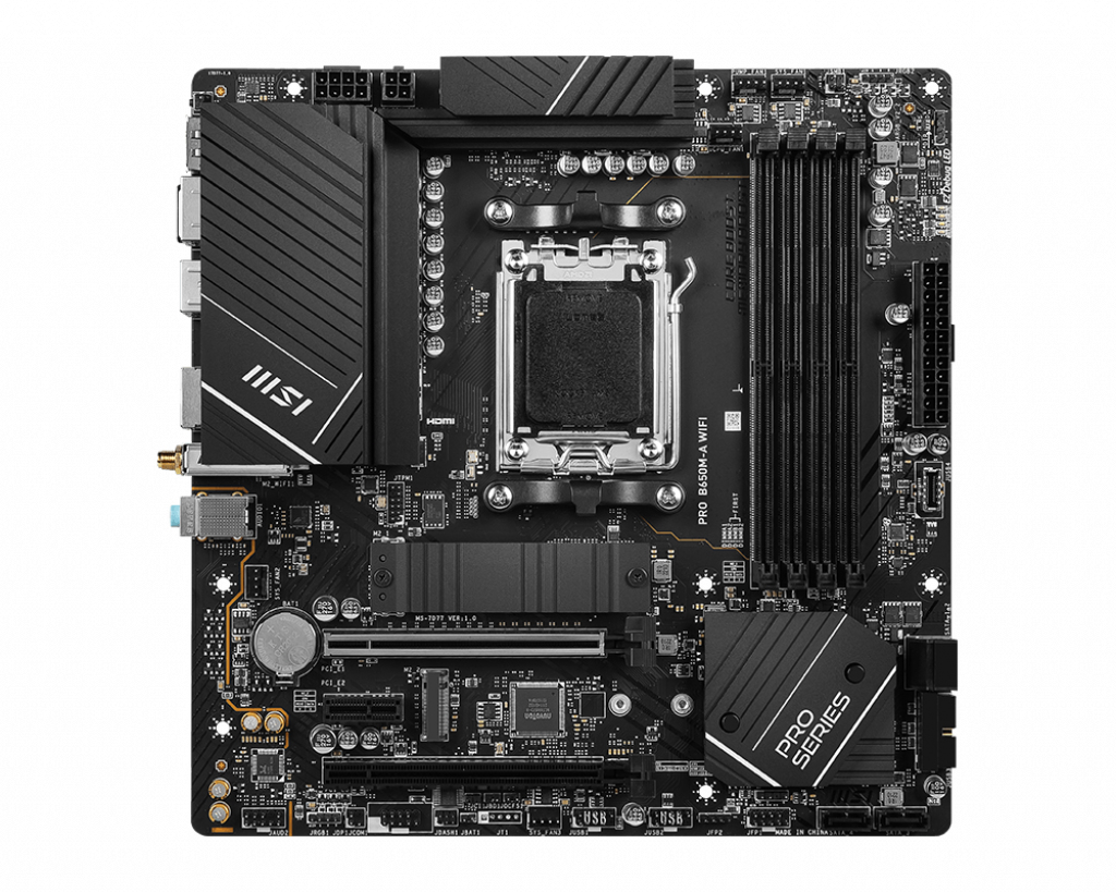  PRO B650M-A WIFI AMD Socket AM5 DDR5 up to 128GB 2xPCIe x16 4xSATA mATX