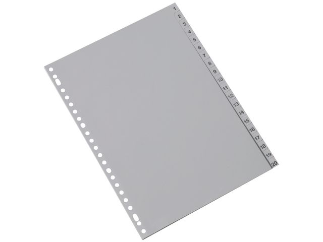 Vorbedruckte Trennblätter aus Polypropylen, 20 Blatt, A4, Grau