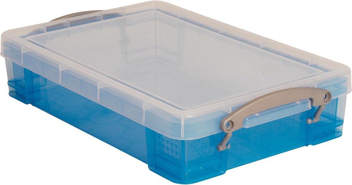 Stapelbare Aufbewahrungsbox, 4 Liter, 395 x 255 x 88 mm, Blau