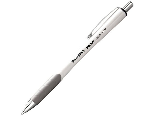 InkJoy™ 700, Druckkugelschreiber, Mittelgroße 1-mm-Spitze, Weißer Schaft mit Griff, Schwarze Tinte