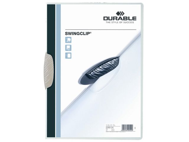 Klemmmappe SWINGCLIP®, PP, A4, für: 1 - 30 Blatt, transparent, Clip: weiß