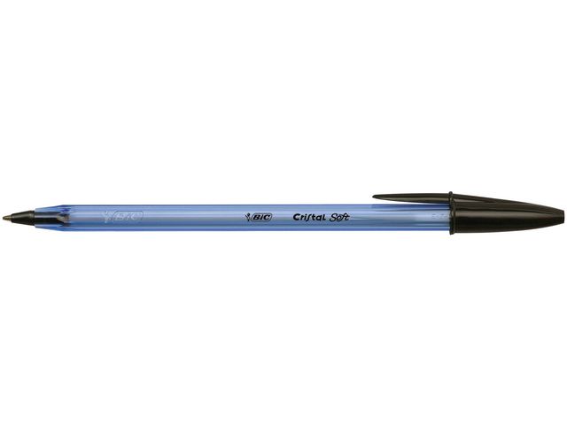 Kugelschreiber Cristal® Soft, 0,45 mm, Schaftfarbe: blau, transparent, Schreibfarbe: schwarz