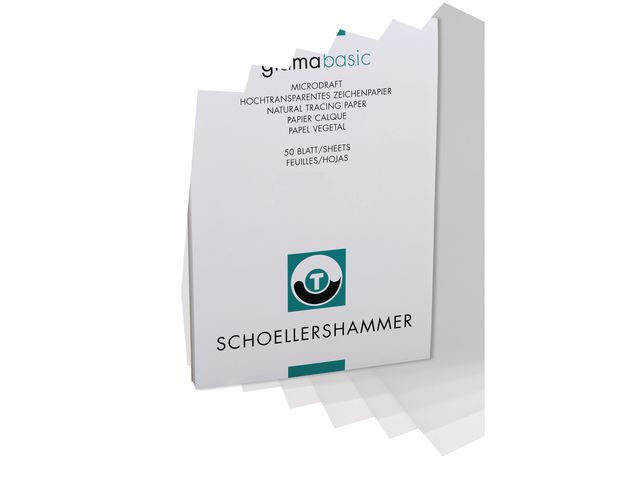 SCHOELLERSHAMMER Glama Basic - Transparentpapier - 50 Blatt - A3 - 92 g/m² (Packung mit 10)