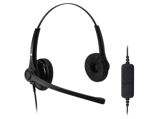 400B-USB On-Ear-Stereo Headset, verkabelt, USB, schwarz
