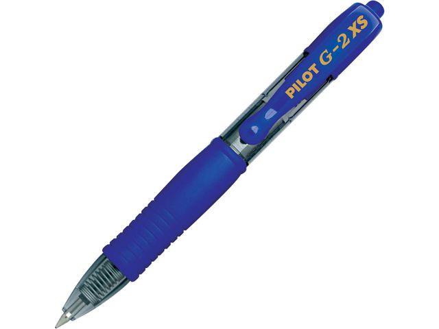 G-2, Gelschreiber mit einziehbarer Mine, Feine Spitze, Blauer Schaft mit Griff, Blaue Tinte