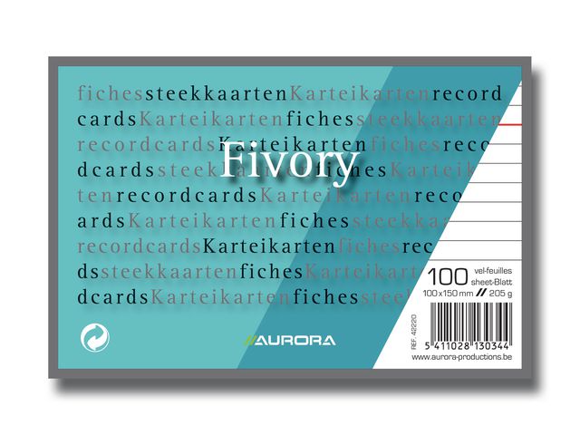 Aurora Fivory - Aufzeichnungskarte (Packung mit 100)