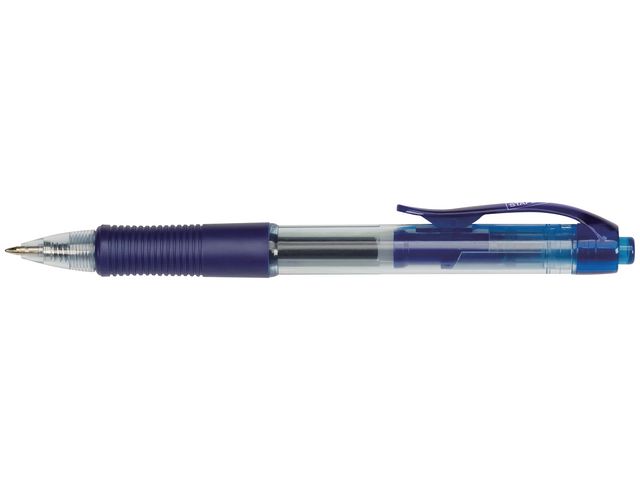Einziehbarer Gelschreiber, 0,7-mm-Spitze, Transparenter Schaft mit Griff, Blaue Tinte