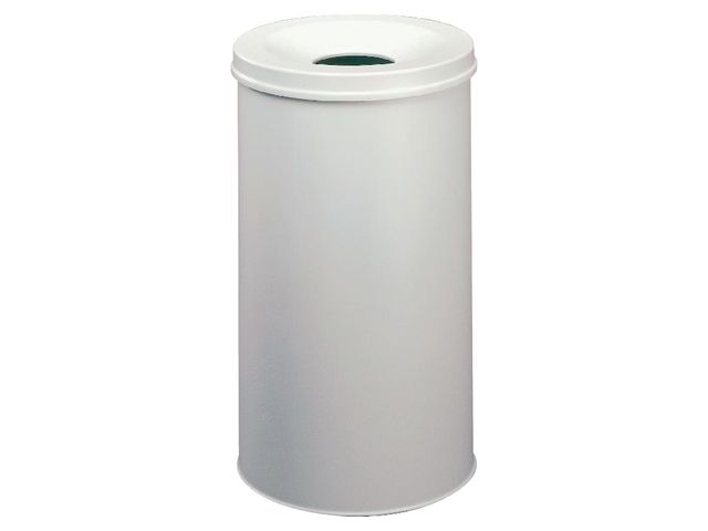 Papierkorb Standard, für Innenbereich, Metall, mit Löschring, rund, 30 l, 315 x 492 mm, lichtgrau