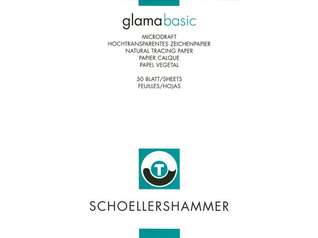 SCHOELLERSHAMMER Glama Basic - Transparentpapier - 50 Blatt - A3 - 92 g/m² (Packung mit 10)