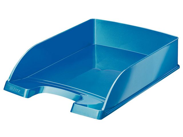 Briefkorb WOW, Polystyrol, A4, 255 x 357 x 70 mm, blau, metallic