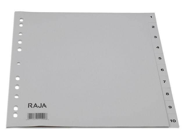 Vorbedruckte Trennblätter, A4, Kunststoff, 10er-Registersatz, Grau
