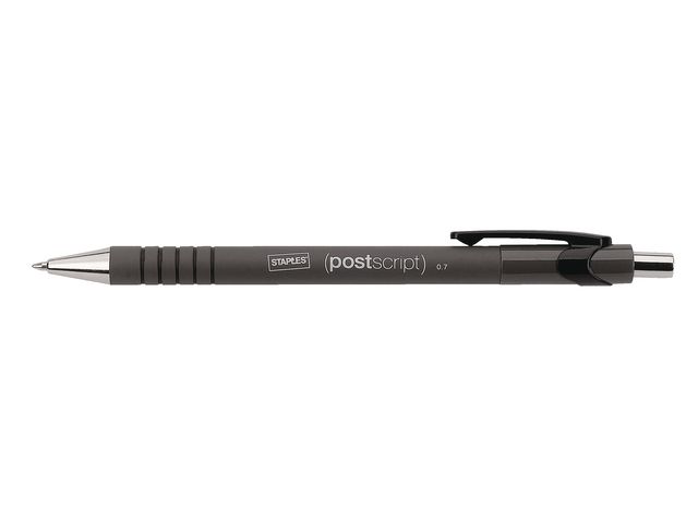 Kugelschreiber, postscript, Druckmechanik, M, 0,7 mm, Schreibfarbe: schwarz