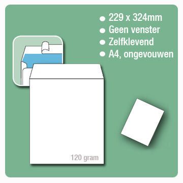 Geschäftsumschlag, C4 International, 324 x 229 mm, Selbstklebend, Papier, Weiß