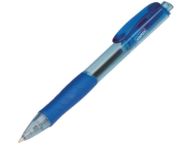 Kugelschreiber, Einweg, Druckmechanik, M, transluzent, Schreibfarbe: blau