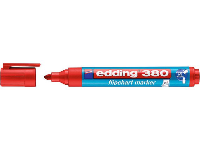Flipchartmarker 380, nachfüllbar, Rundspitze, 1,5 - 3 mm, Schreibfarbe: rot